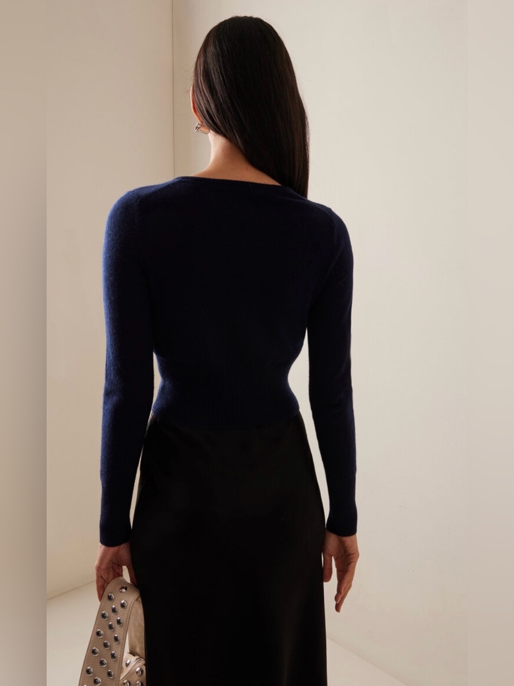 Jenni Kayne Cashmere Finley Cardigan Cropped Spring Cardigan Effortless Chic M - Picture 7 of 11